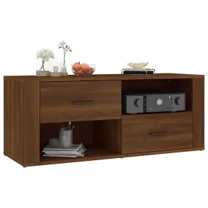 Berkfield TV Cabinet Brown Oak 100x35x40 cm Engineered Wood