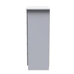 Harrow 5 Drawer Chest in Grey Gloss (Ready Assembled)