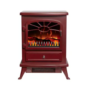 Focal Point ES 2000 1.8kW Gloss Burgundy Electric Stove (H)540mm (W)430mm