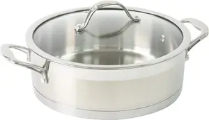 Stainless Steel Shallow Casserole Dish 24cm - Cookware By Procook