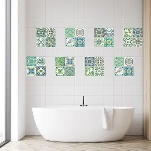 Walplus Turkish Green Mosaic Tile Stickers PVC