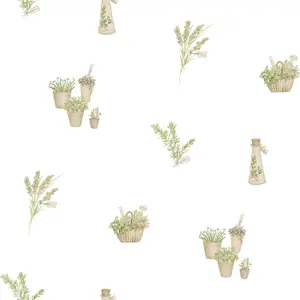 Galerie Fresh Kitchens 5 Green Garden Herbs Smooth Wallpaper