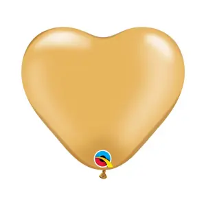 Qualatex Heart Latex Balloons (Pack of 100) Gold (6in)