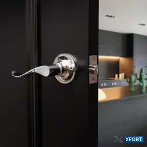 XFORT Cabriole Passage Knob Set Polished Chrome for Internal Wooden Doors