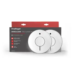 FireAngel FA6620-R-T2 Standalone Optical Smoke Alarm with 10-year lifetime battery, Pack of 2