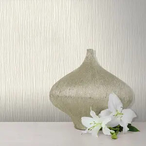 Muriva Cream Texture Pearlescent effect Embossed Wallpaper