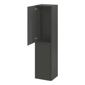 GoodHome Levanna Tall deep Matt Grey Double Bathroom Column cabinet (H)160cm (W)40cm