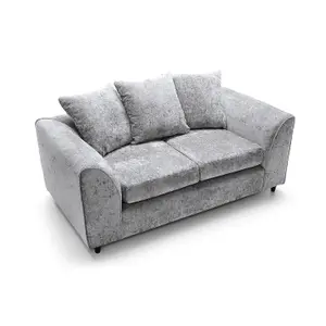 Harriet Crushed Chenille 2 Seater Sofa in Light Grey