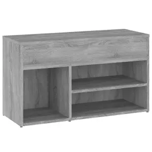 Berkfield Shoe Bench Grey Sonoma 80x30x45 cm Engineered Wood