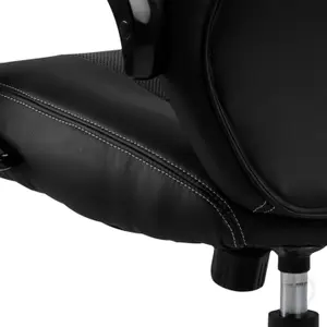 Race Gaming Chair in Black Supported by a 5-star Base in Black nylon