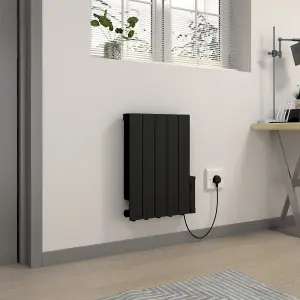 Right Radiators Electric Oil Filled Radiator WiFi Timer Portable Wall Mounted Thermostat Heater Black 900W