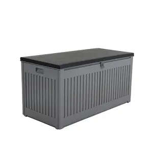 Charles Bentley 270L Outdoor Garden Plastic Storage Box, Grey/Black