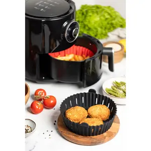 WAFE Round Air Fryer Liner for Tower and Ninja Air Fryer (Set of 2) Black