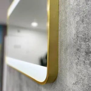 Brushed Brass 800mm x 600mm Frame Mirror with Colour Change (13630)