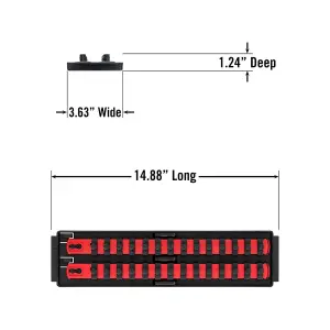 Ernst 8493 3/8" Socket Boss Storage Organiser Rail 2-Rail Twist Lock 13" Red