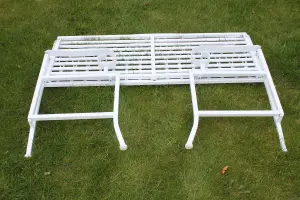 Versailles Folding Metal Garden Bench in White Finish