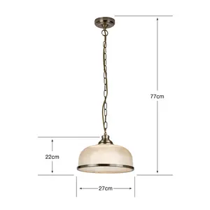 Asner 1 - Light Dome Pendant Antique Brass