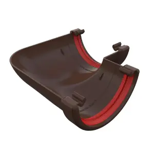 Brown Round Gutter 90 Degree Angle Joint, Freeflow 112mm Rain Water Systems