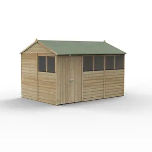 Beckwood 12x8 Reverse Apex Shed - 6 Windows - Double Door