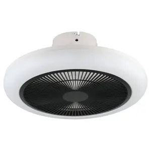 KOSTRENA Ceiling Fan with LED Lights White/Black