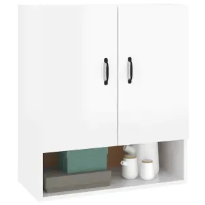 Berkfield Wall Cabinet High Gloss White 60x31x70 cm Engineered Wood