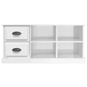 Berkfield TV Cabinet High Gloss White 102x35.5x47.5 cm Engineered Wood