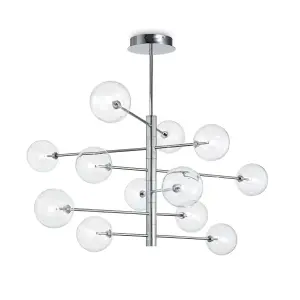 Luminosa Equinoxe 12 Light Multi Arm Ceiling Pendant Light Chrome