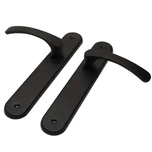 Modern Black Interior Door Handle Set with Sleek Lever Design and Backplate, Ideal for Bedroom and Bathroom Doors, Durable