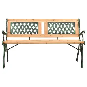 Berkfield Garden Bench 122 cm Cast Iron and Solid Firwood