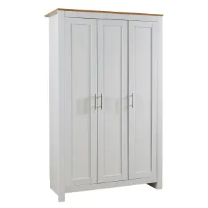 Home Source Camden 3 Door Bedroom Wardrobe Storage Unit White