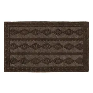 JVL Knit Rubber Backed Indoor Doormat, 40x60cm, Brown