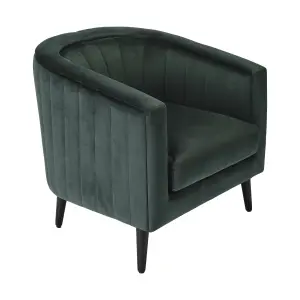 Adwen Dark green Velvet effect Relaxer chair (H)735mm (W)720mm (D)755mm