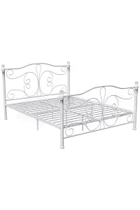 Vida Designs Chicago White 5ft King Size Metal Bed Frame