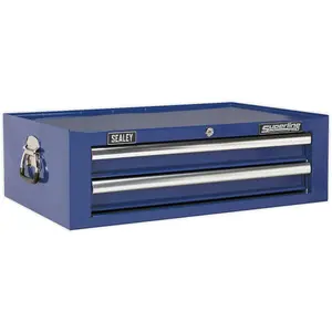 Lockable Blue 2 Drawer Tool Chest Storage Unit - Durable & Secure