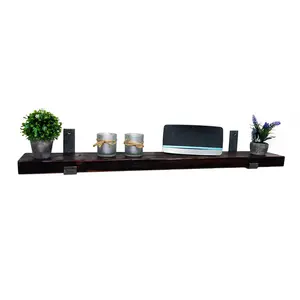 Benedicte  Bracket Shelf with Hooks Teak / 24cm H x 100cm W x 14.5cm D