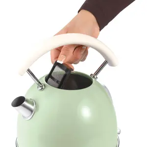 Ariete ARPK40 Vintage Retro Dome Kettle, 4 Slice Toaster Set, Green