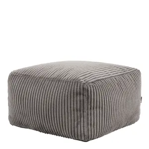 icon Theo Corduroy Bean Bag Pouffe Charcoal Grey Footstool Bean Bags