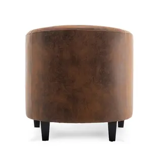 Faux Leather Suede Brown Tricia Tub Chair