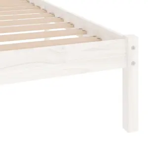 Berkfield Bed Frame White Solid Wood 90x190 cm Single