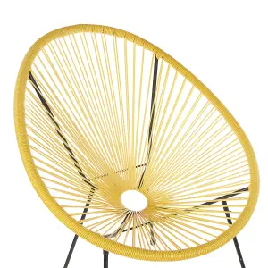 Set of 2 Garden Chairs ACAPULCO II PE Rattan Yellow