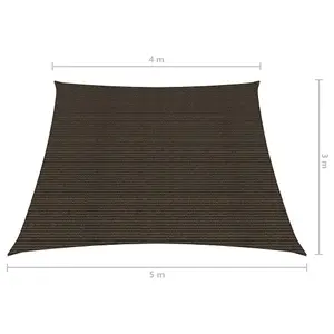 Berkfield Sunshade Sail 160 g/m2 Brown 4/5x3 m HDPE