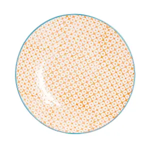 Nicola Spring - Hand-Printed Side Plates - 18cm - Orange - Pack of 6