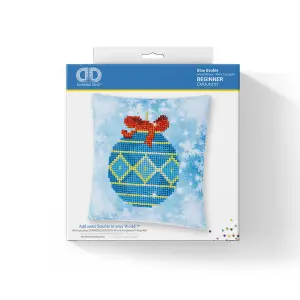 PILLOW BLUE BAUBLE - Diamond Painting Kit: Cushion: Blue Bauble - Diamond Dotz