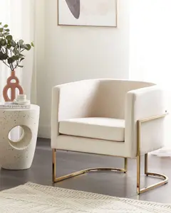 Beliani Glam Armchair SIRKKA Velvet Cream