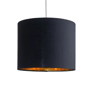 ValueLights Reni Small Modern Black Ceiling Pendant Table Lamp Light Shade