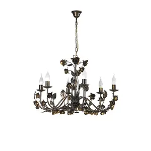 Luminosa Carolina 6 Light Flower Design Multi Arm Chandelier, Bronze