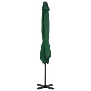 Berkfield Cantilever Umbrella with Aluminium Pole Green 250x250 cm