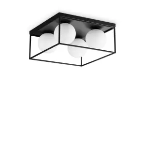 Ideal Lux Lingotto 4 Light Globe Ceiling Light Black