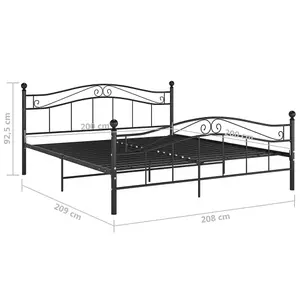 Berkfield Bed Frame Black Metal 200x200 cm