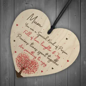 Special Mum Gifts From Son Daughter Birthday Christmas Wood Heart Mum Poem Present